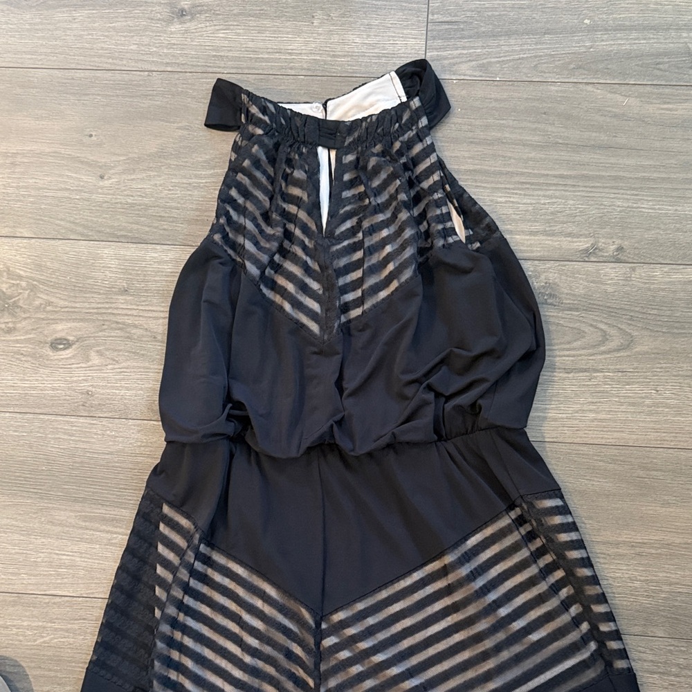 Sheer Panel Black Maxi Dress - Picture 3 of 3